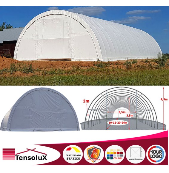 Agritunnel -  10x9,15m  /  26x9,15m - Tunnel Agricolo PVC