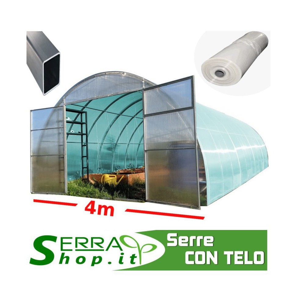 Serra ComPRO con Telo e Policarbonato - 4x4m / 4x14m
