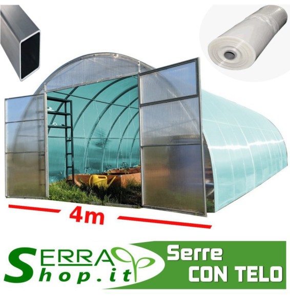 Serra ComPRO con Telo e Policarbonato - 4x4m / 4x14m