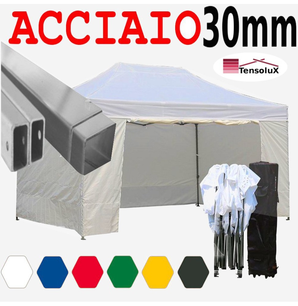 Gazebo 3x4,5 m pieghevole Easy - Acciaio