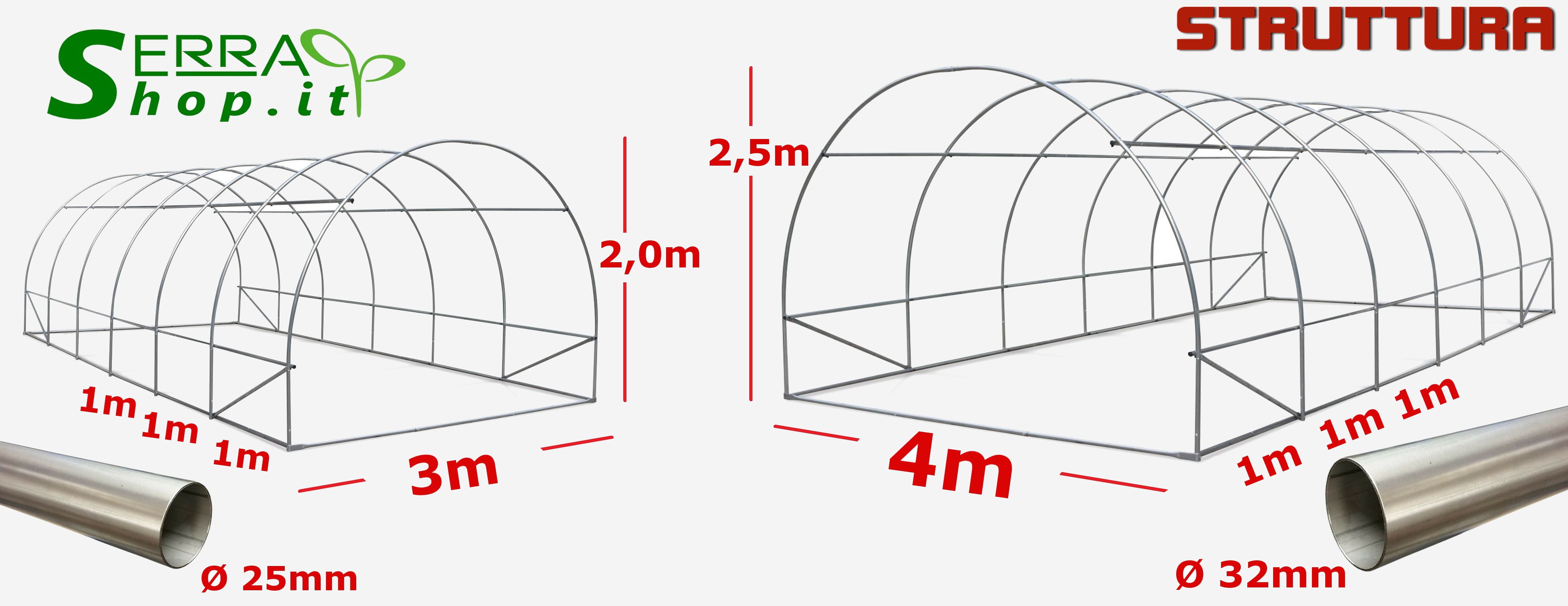 serra tunnel arco policarbonato 4mm compact serrashop